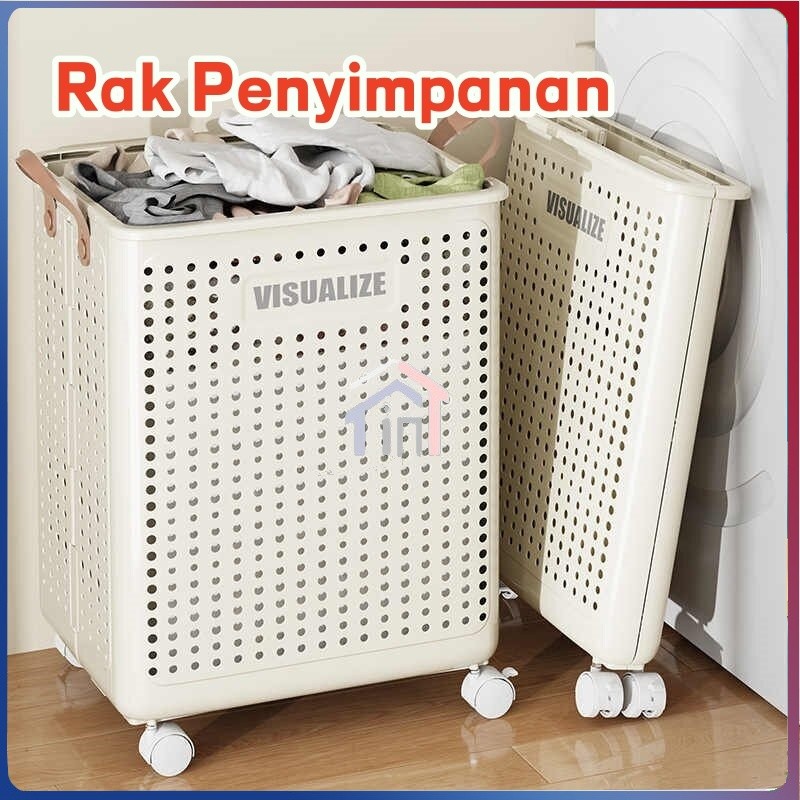 【COD】Rak Penyimpanan Matras Yoga/ Basket Storage Penyimpanan Mainan / Keranjang Baju Kotor Plastik L