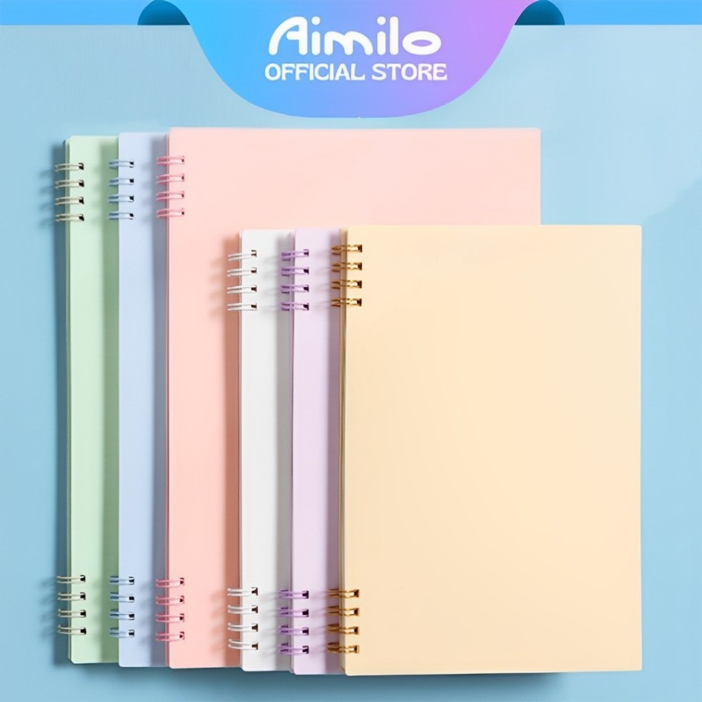 

[READY] Aimilo Notebook A5/B5 Buku Diary Aesthetic Sketch Book Koil 8 LubangYang Ditingkatkan Buku Tulis