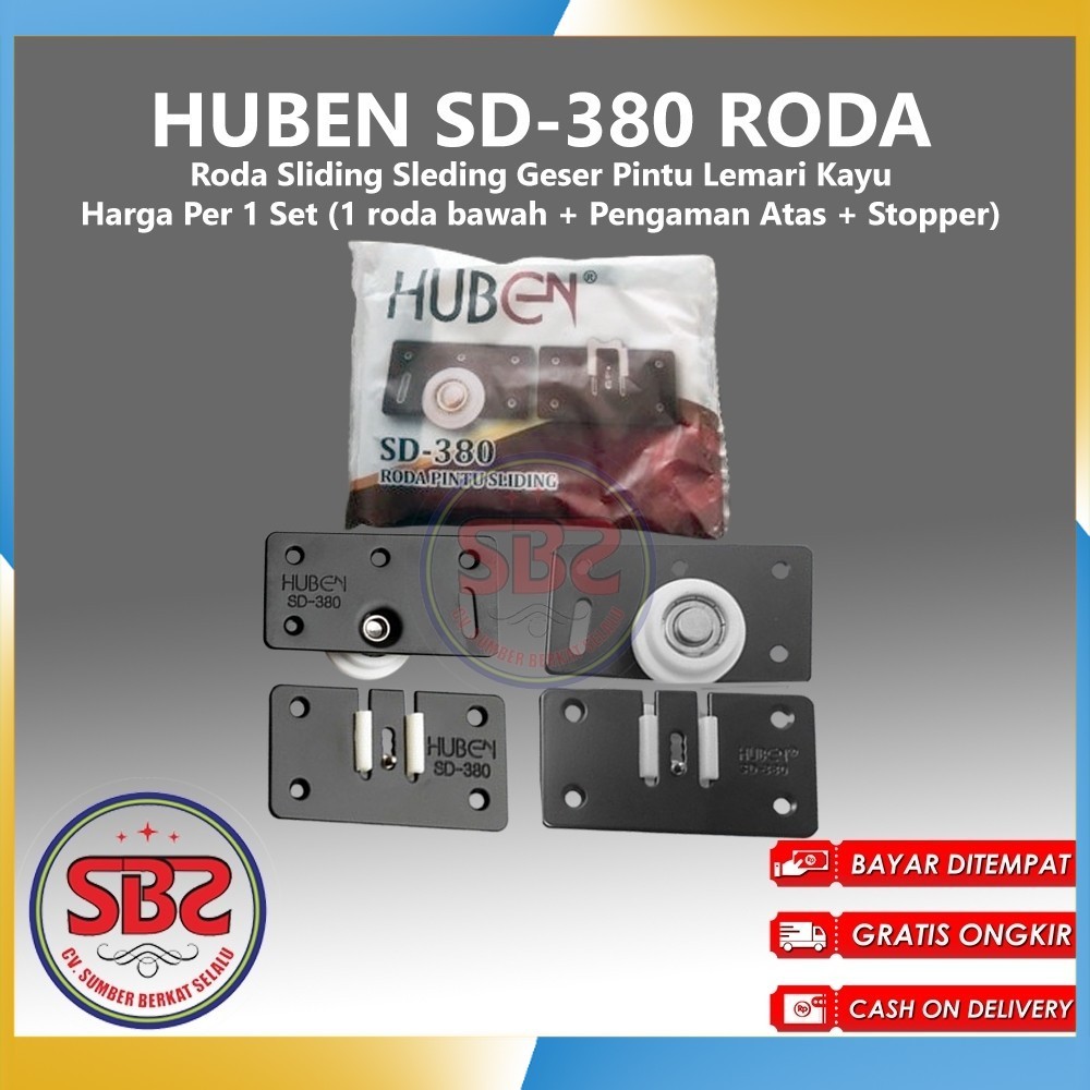 HUBEN SD-380 Roda Sliding Sleding Geser Pintu Lemari Kayu SD380 Huben SD-380