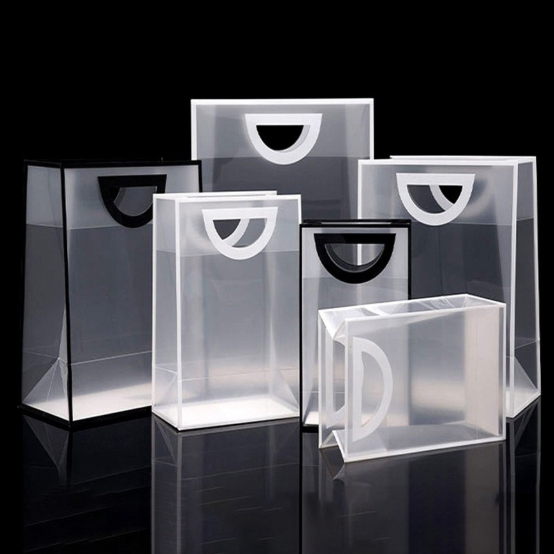 

Transparent Gift Bags Border Packaging Bag Window Gift Shopping Bags Transparent Frosted PP Bags Anniversaries Gift Wrapping Bag