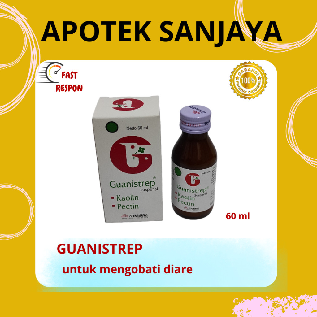 GUANISTREP SIRUP SUSPENSI 60 ML / OBAT DIARE MENCRET ANAK BAB CAIR