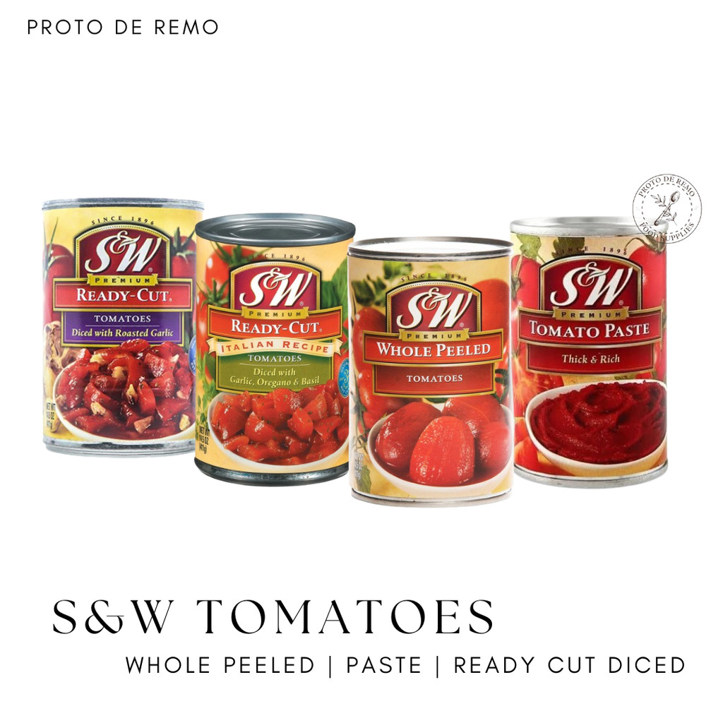 S&W Premium Tomatoes - Whole Peeled | Paste | Ready Cut Diced