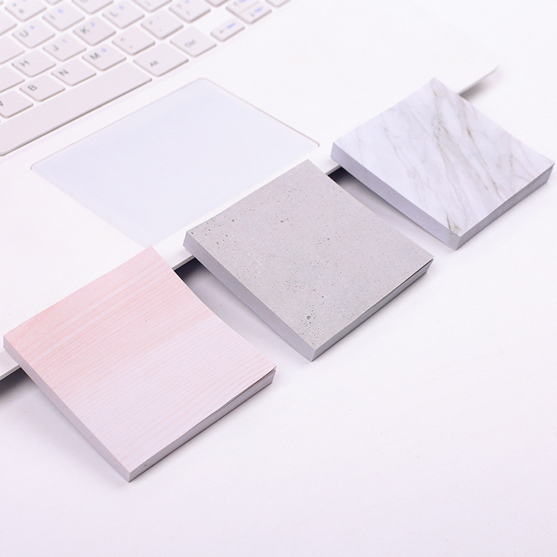 

1pcs natural marble texture sticky torn small note book creative student stationery message note N times posted