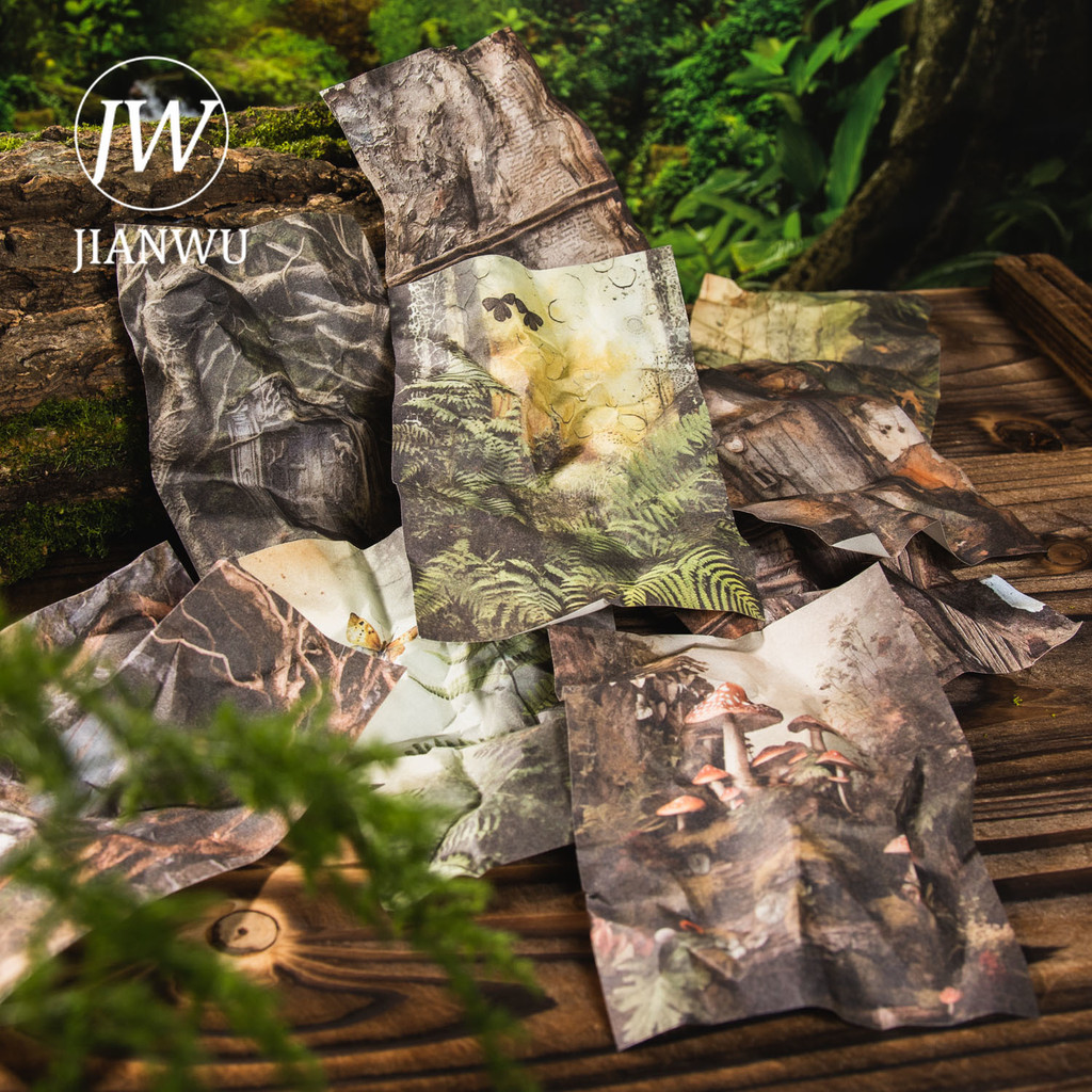 

JIANWU 30 Sheets Forest Secret Series Vintage Plant Decor Material Paper Creative DIY Junk Journal Collage Scrapbook Stationery