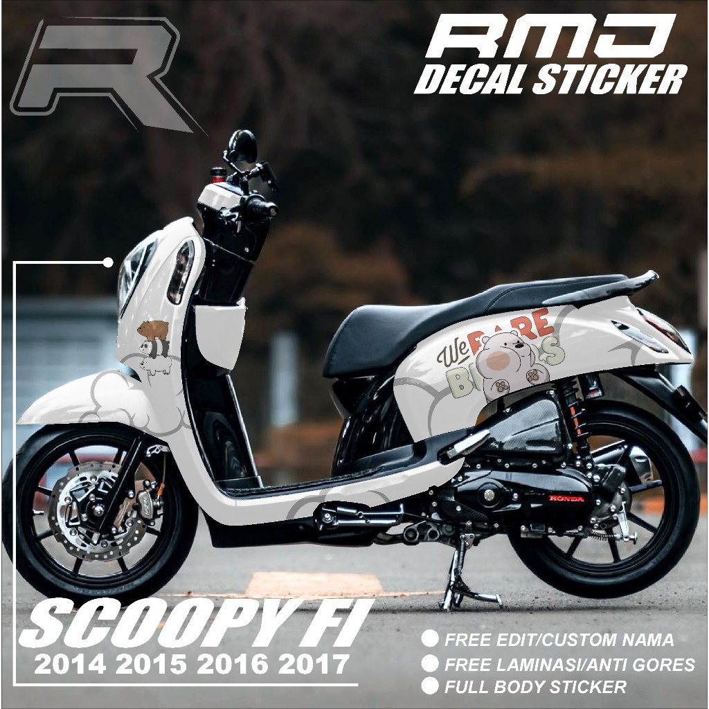 Stiker Decal Motor Scoopy 2013 2014 2015 2016 Full Body - Sticker Scoopy Full Blok Variasi Skotlet D