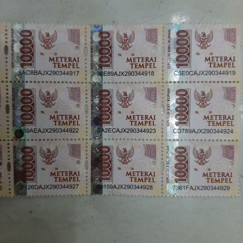 

Perangko Meterai Pengesahan 10000