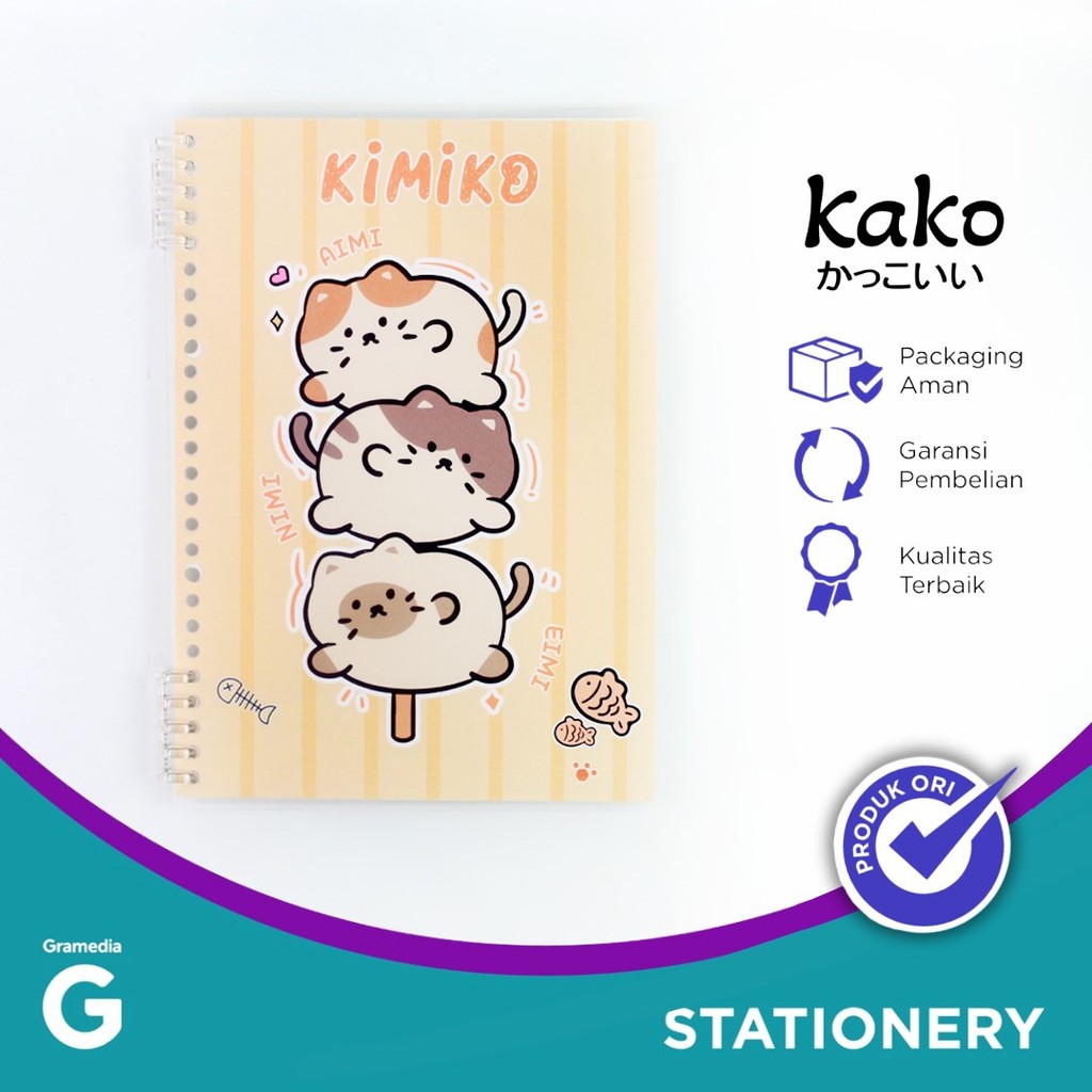 

Kako Kimiko Cat 10Ring Notebook B5 Yellow
