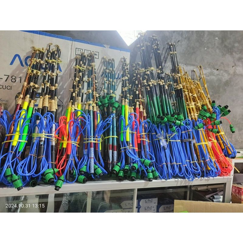 Stik joran pancing 3.5 meter, nozzle kuningan 2 / 3 / 4 / 5 / 6 mata, free packing pipa paralon