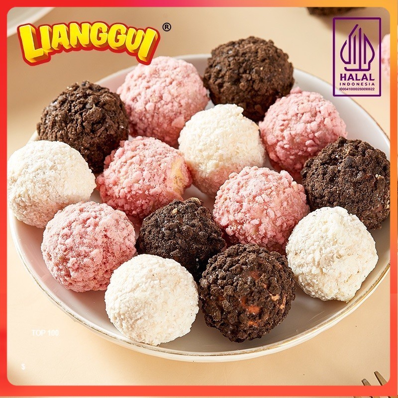 

[Pengiriman setiap hari] HALALLIANGGUI Crisp CHOCO COCONUT/ STRAWBERRY/ CHOCO & MILK BURSTLURRY CRISPY & SWEET Wafer Bulat Salut Chocolate