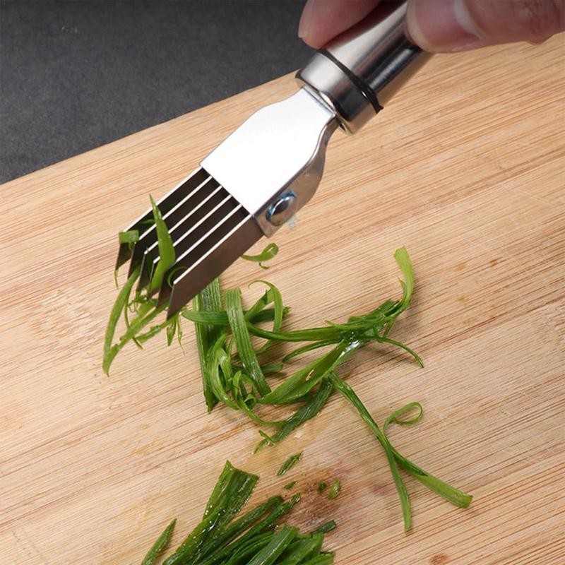 

Stainless Steel Fruit Splitter Kitchen Scallion Cutter Creative Shredder Block Cutting Tool Labor-saving For Kitchen Accessory