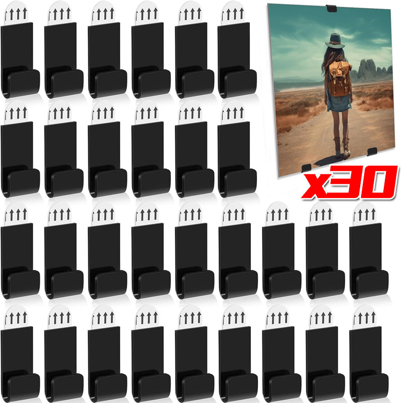 

30/6PCS Acrylic Record Wall Mount Rack Self Adhesive Vinyl Record Wall Display Holder Home Wall Decoration Idol Record Art Hooks