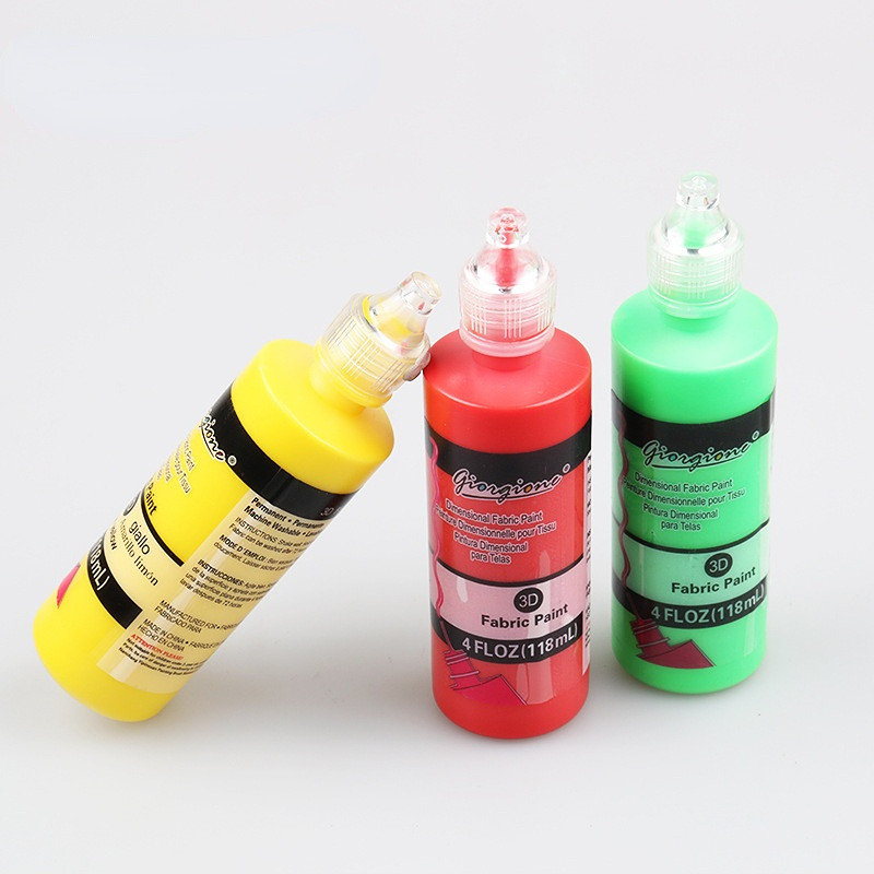 

118ml/bottle 18colors Optional Acrylic Pigment Three-dimensional Children's Graffiti Hand Painting Textile Pigment