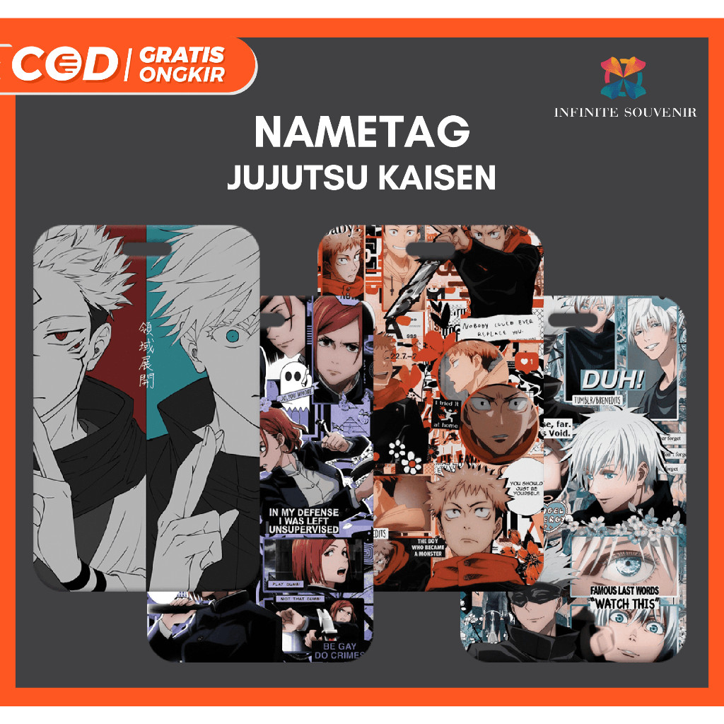 

(N009) Nametag Jujutsu Kaisen Tanpa Tali / Card Holder Anime / ID Card Satoru Gojo / Tempat Kartu