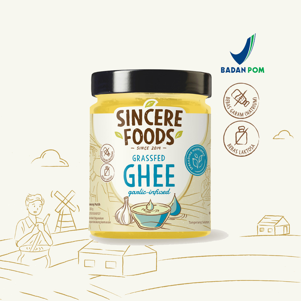 

250g Ghee GARLIC infused Grass Fed dh NUMI Naturals - Sincere Foods