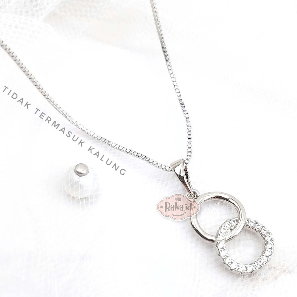 Liontin Tanpa Kalung Liontin Kecil Imut Motif Mata Bulat Double 1376