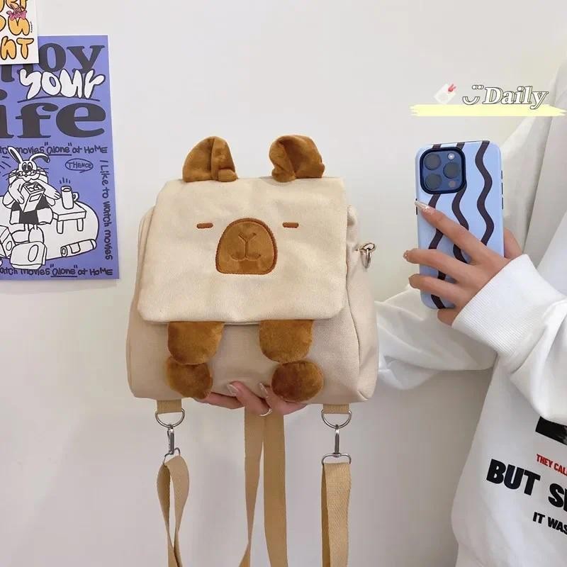 

Hot Super Cute and Cute Kapibala Capybara Cartoon Backpack Bag Girl Student Canvas Storage Bag Cute Capybara Crossbody Bag