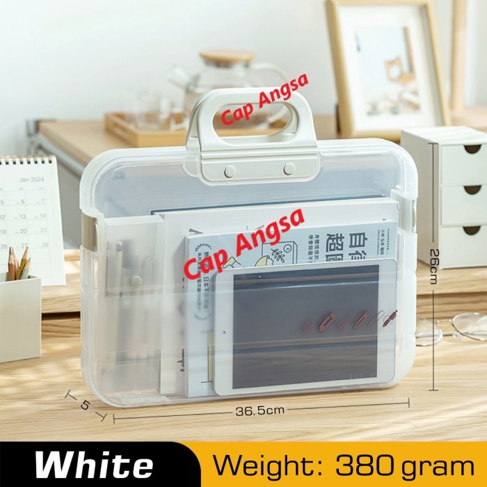 

⭐BISA COD⭐ MAP TRAVEL DOCUMENT FILE FOLDER ORGANIZER A4 HARDCASE ANTI DEBU BERKAS WHITE