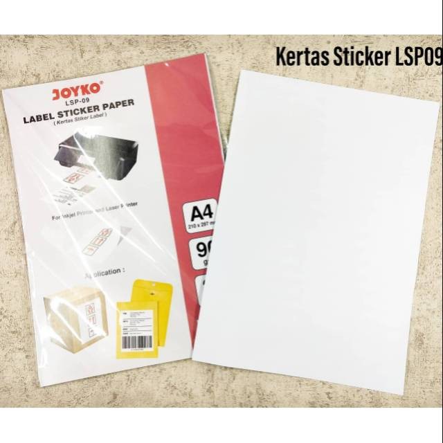 

KERTAS STICKER LABEL JOYKO A4 90GRAM 25LEMBAR LSP09