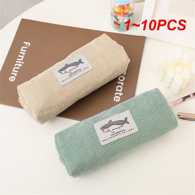 

Shark Pencil Case Corduroy Pen Case Kawaii Stationery Estuche Large Capacity Pencilcase Trousse School Supplies Pencil
