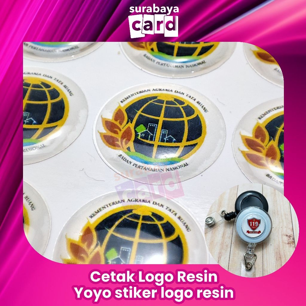 Logo Resin Yoyo stiker logo resin, Cetak Custom