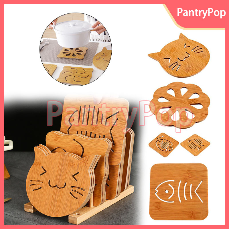 Tatakan Kayu / Tatakan Tahan Panas / Tatakan Kayu Anti Panas Lucu Kayu / Tatakan Dapur Kayu / Alas P