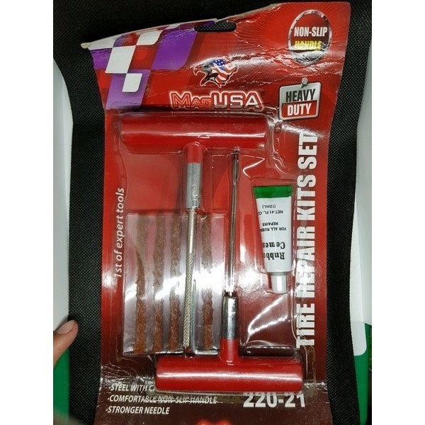 MACUSA Alat Tambal Ban Tubeless Mobil Motor BESI Tyre Repair Kit BESI Alat Penambal Ban Tubles Bocor