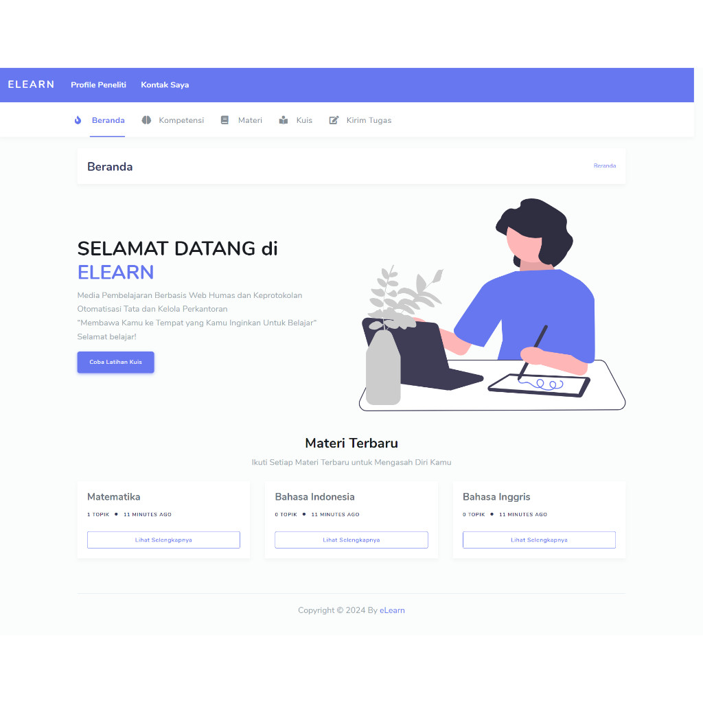 Aplikasi E-Learning dan Pengumpulan Tugas Siswa Berbasis Web