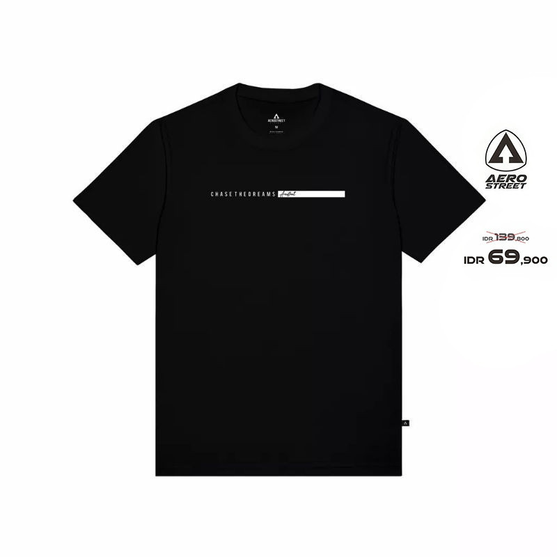 Baju Kaos Pria Distro Aerostreet Dreamer Hitam