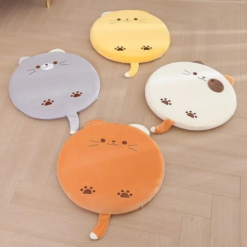 

Cute Cat Soft Round Seat Cushion Kawaii Home Decor Memory Foam Car Sofa Butt Pad Chair Cushion