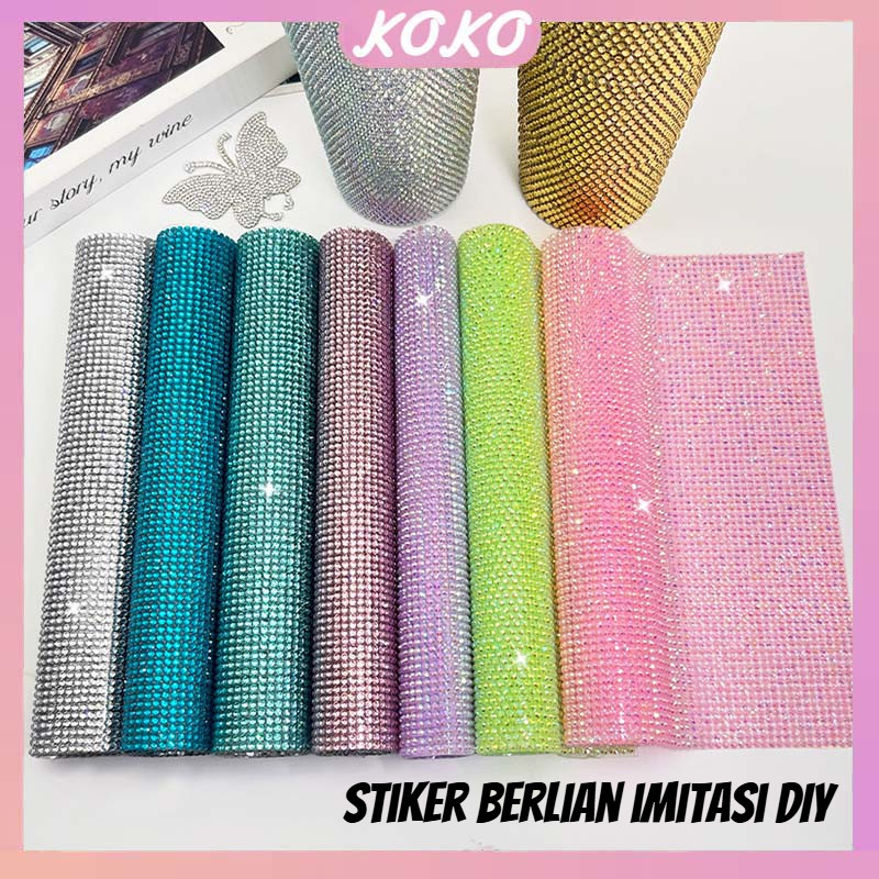 [12*20cm]Diy Stiker Kristal Berlian Imitasi Crystal Rhinestone Sticker Untuk Dekorasi Mobil/Hadiah