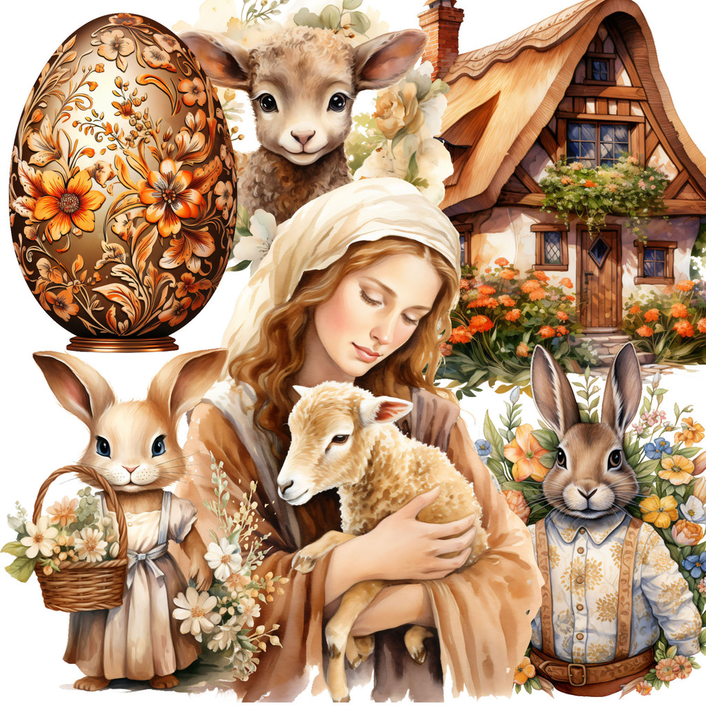 

JAIIMAN 90pieces Large Size Easter Bunny Self-adhesive Stickers,for Easter Decoration,Scrapbooking Supplies,Junk Journal,Crafts