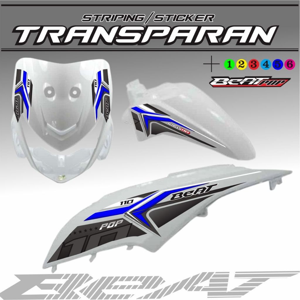 TRANSFARAN UV / STIKER  MOTOR LIST BEAT POP TRANSFARAN MOTOR BEAT POP STIKER TRANSPARAN STRIPING VAR