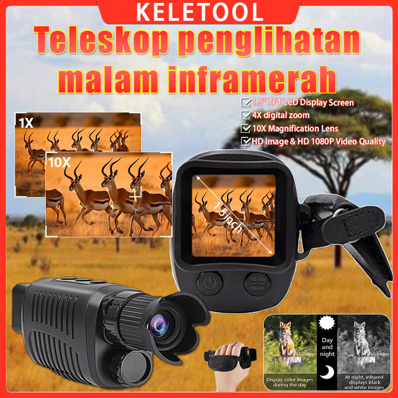 Teropong Monokular Digital Night Vision Infrared 2.5K 2K 1080P Inframerah Perangkat Malam Monokuler 