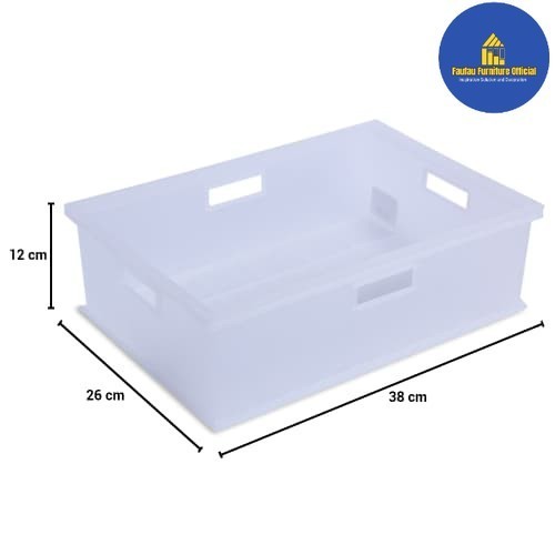 

BEST QUALITY Keranjang Kotak Storage Wadah Penyimpanan Serbaguna 38x26x12cm_Putih