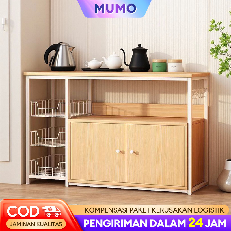 Lemari Dapur Serbaguna/Rak Microwave/Rak Oven Lemari Dapur/Rak Bumbu Kayu/Rak Serbaguna