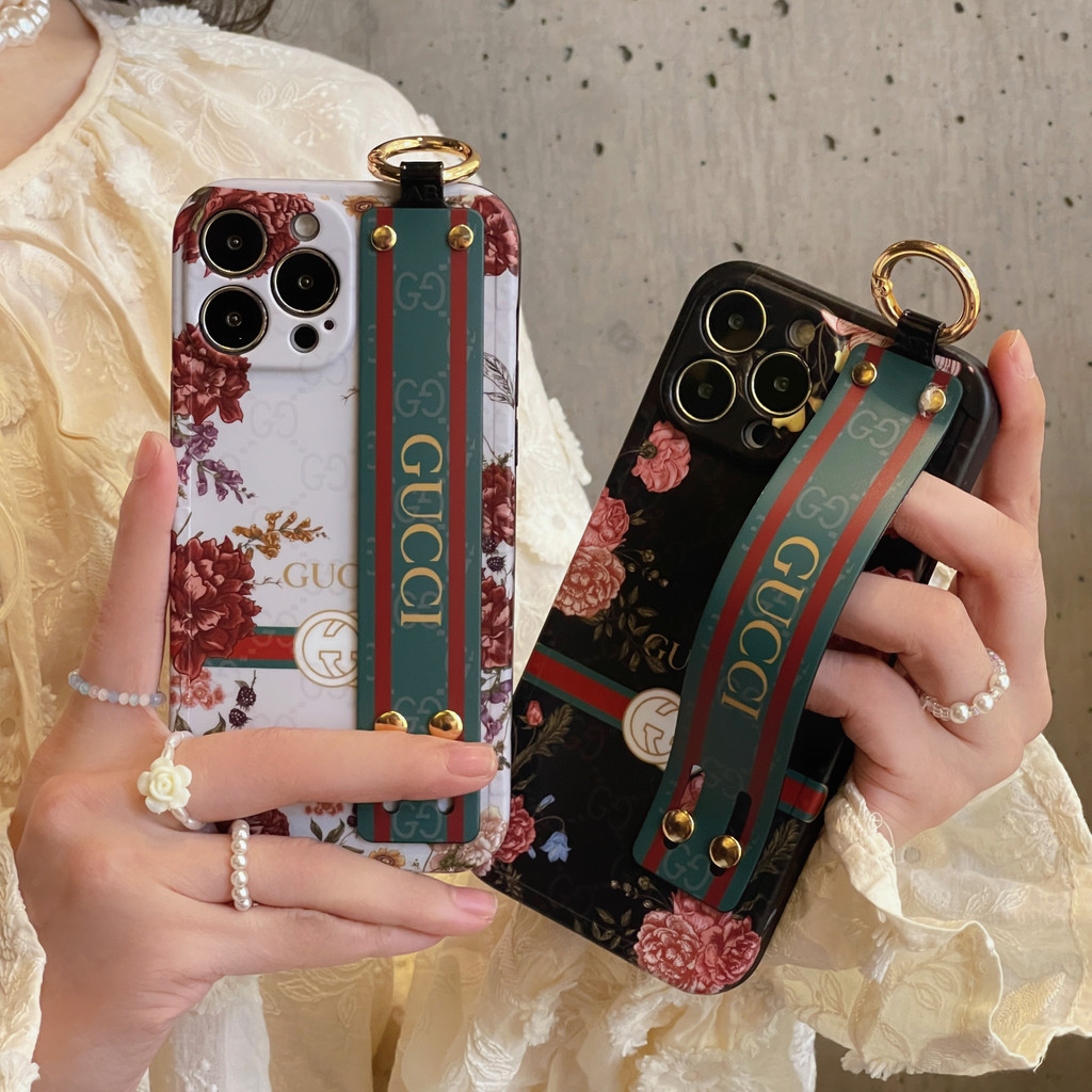 Casing Iphone 11 / 12 / 13 / 14 / 15 / 16 / PRO / PRO MAX Gucci Fashion Softcase  Flower Wristband P
