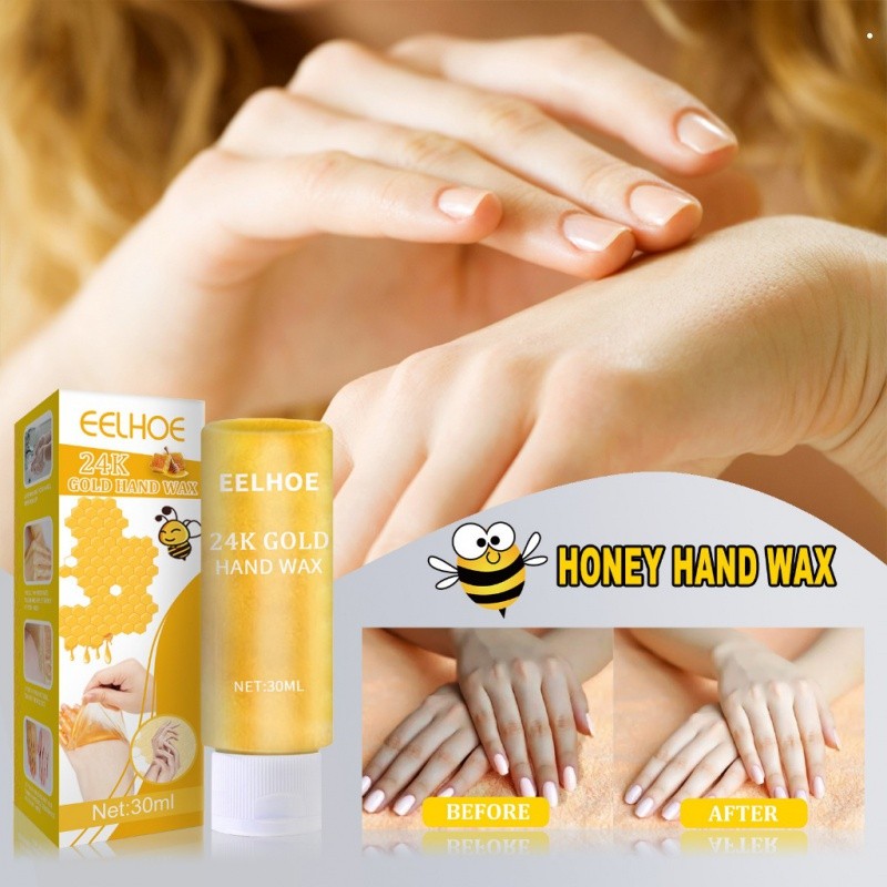 EELHOE Honey Hand Wax Kirm 30ml 24K Gold Mask Tangan Pengelupas Kulit Mati Pengelupasan Kulit Melemb
