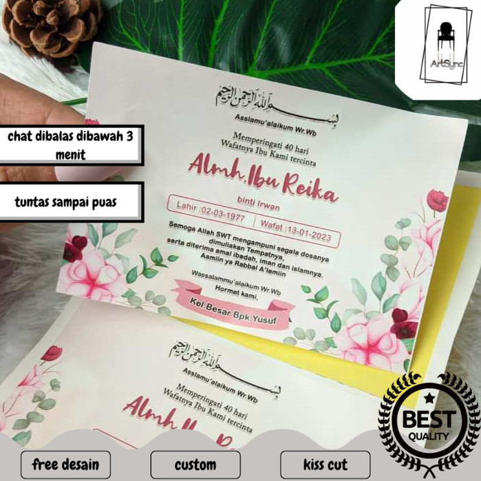 Syncart  Stiker Tahlilan Pengajian Mengenang Wafatnya 40 100 1000 Hari Kotak Nasi dan Box Makanan