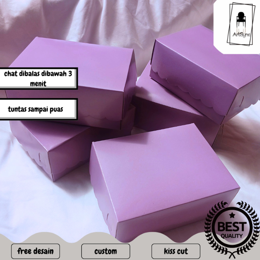 

Syncart kotak kardus Ungu 12x 16 cm Kotak kardus Kue Snack Box