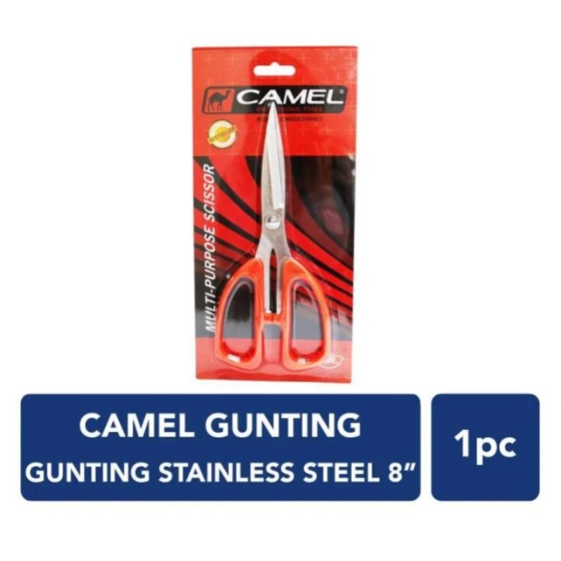 

Gunting Serbaguna CAMEL 8" (20 cm) Stainless Steel Gunting kertas / kain Multifungsi