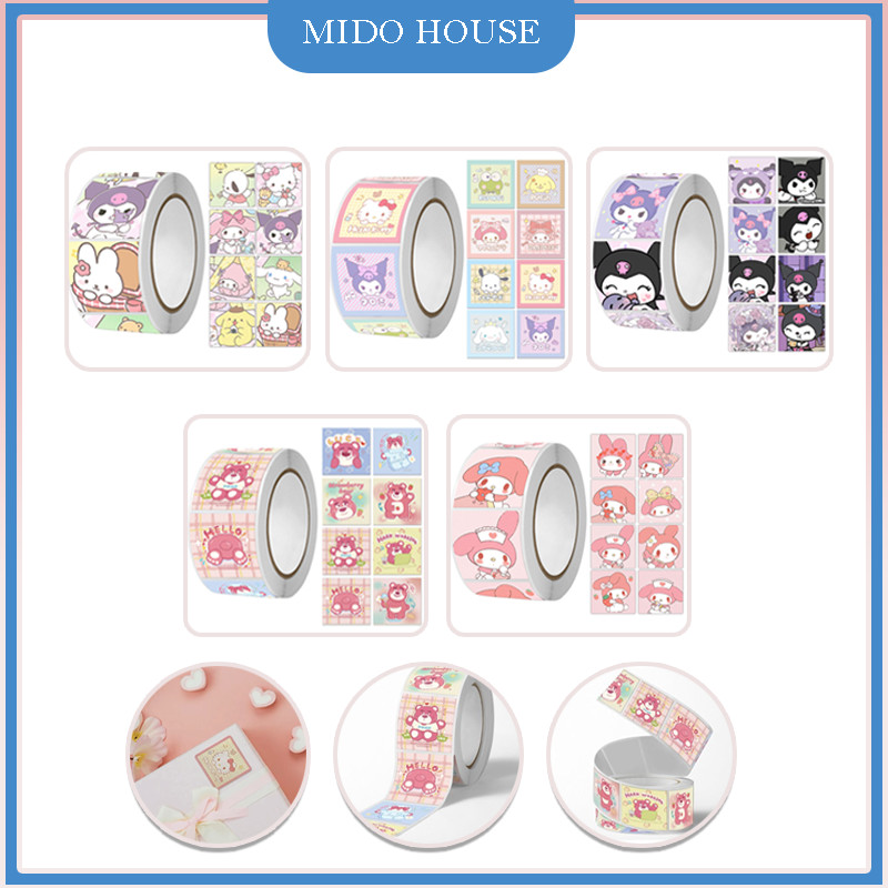 

1Rolls STICKER ROLLS SANRIO / Melody/KUROMI/LOTSO Kartun Lucu Sticker Bahan DIY Sticker