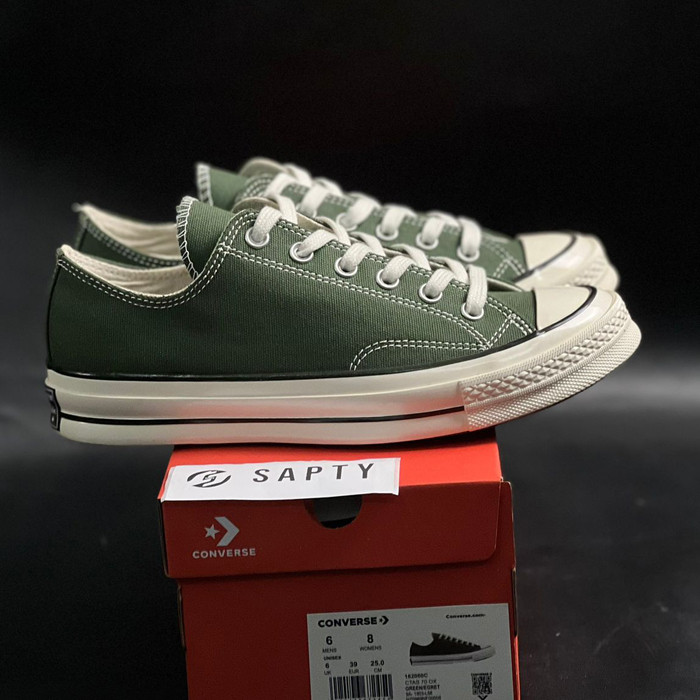 [FLASH SALE] CONVERSE ORIGINAL 100 SEPATU PRIA WANITA CONVERSE CHUCK TAYLOR 70S Green Army Low