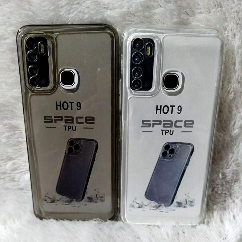 Softcase Infinix Hot 9/Hot 9 play Silikon Casing Bening Clear Black Protect Camera