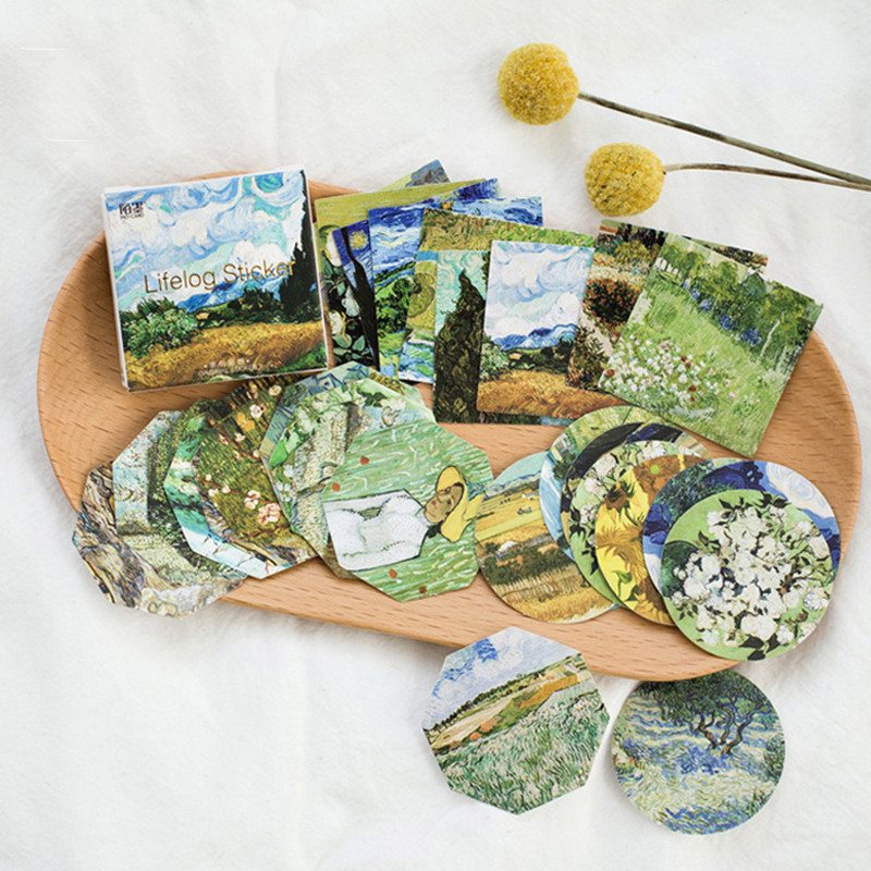 

45 Pcs/lot Cute Van Gogh Oil Painting Mini Paper Sticker Decoration Diy Ablum Diary Scrapbooking Label Sticker Kawaii Stationery