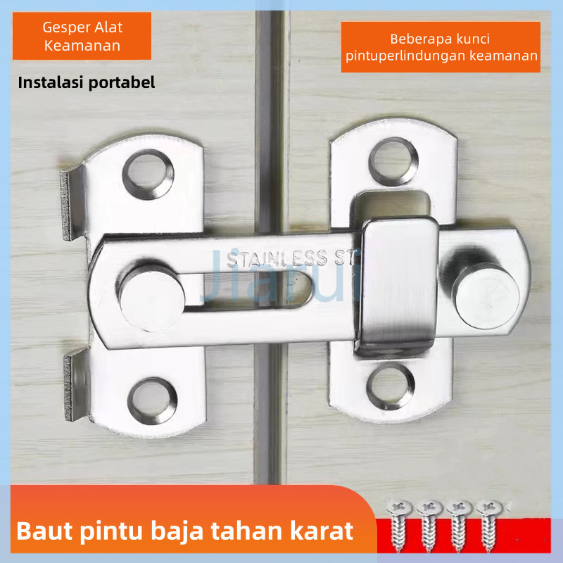 Jiarui gesper pintu/kunci pintu geser kamar mandi/baut kunci pintu geser anti maling/gesper baut pin
