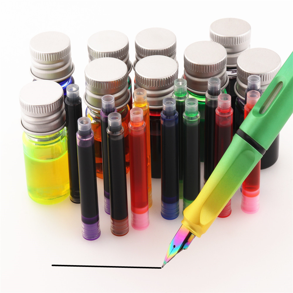 

New High Quality 5pcs Color Ink Supplies Fountain Pen Ink Refill Cartridge Office School Student Stationery