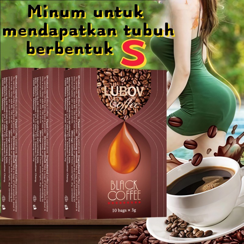 

7 Hari Pelangsingan - Kopi Hitam LUBOV Pelangsing Kopi Enzim Pelangsing Penghancur Lemak Kopi Instan 10bagsx3g