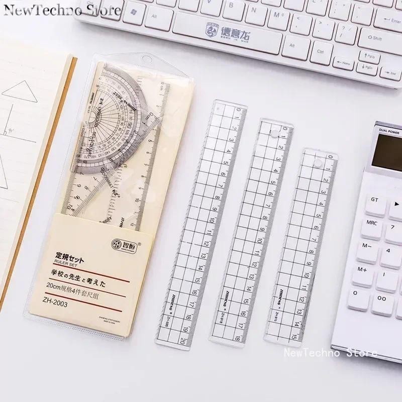 

1Pcs Transparent Simple Style Plastic Ruler Grid Ruler Student Office Learn Stationery Drawing School Supplies