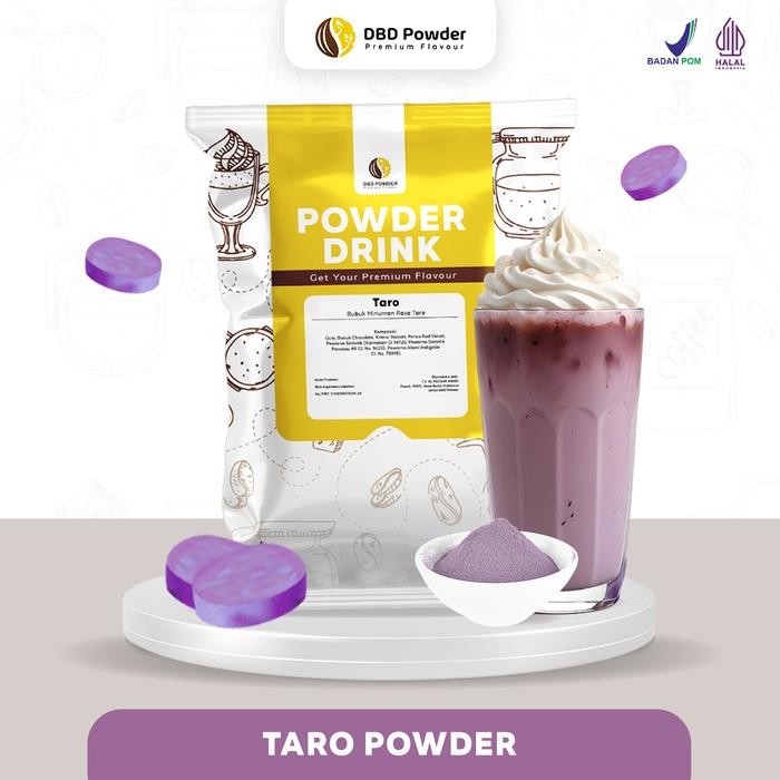 

Bubuk Minuman Taro Premium Netto 1kg Rasa Lembut Bisa Dicampur Fresh Milk Tekstur Padat dan Mudah Disajikan DBD Powder