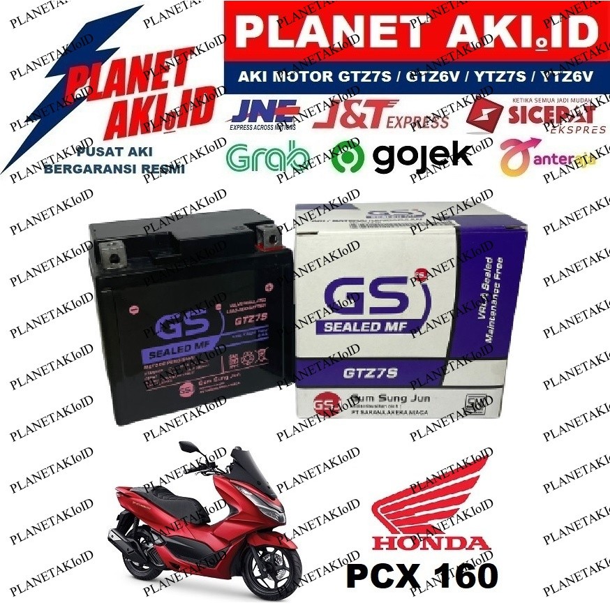 Aki Motor Honda PCX 160 GTZ7S Accu Kering MF